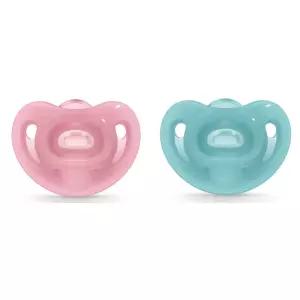 누크 공갈 쪽쪽이 노리개젖꼭지 2단계 핑크 블루 세트 BNS