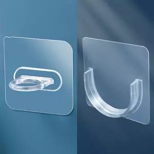 간편 무타공 커튼봉 홀더 2P 세트 2종 공중부양 행거 커튼 봉 무타공 설치 봉홀더 부착식 접착식