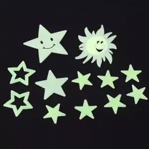 야광 스티커 별+해 12P 형광 별자리 밤하늘 꾸미기