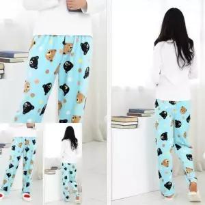 [라일리여성언더웨어] Rly 여성용 극세사 수면바지 곰돌이블루 여성잠옷 여자