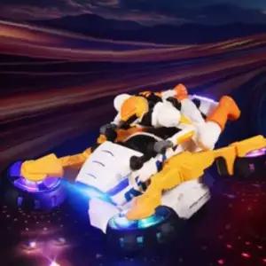 변신 오토바이 장난감 LED 조명 음악 자동주행 회전 작동완구 어린이 선물 유아