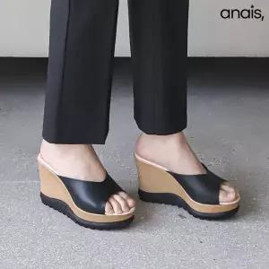 [하프클럽/]국산 키높이 웨지힐 뮬슬리퍼 9cm_26S118