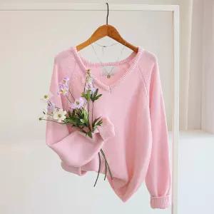 [잇수다] 뉴헤라 컬러 나그랑 루즈핏 브이넥 니트