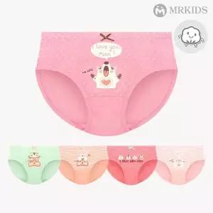 [하프클럽/물랑루즈]아이러브맘 순면 여아삼각팬티 아동속옷 5종세트