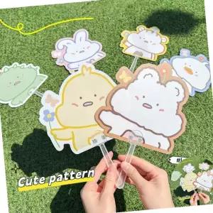 칼라부채 휴대용 캐릭터 부채 미니 칼라 판촉 FM863