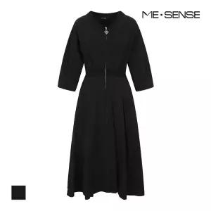 [미센스] 오픈지퍼 밴딩V넥 원피스_MB48OPMD01Z