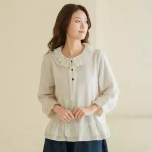 엄마옷 마담4060 [내추럴포엠]이중카라레이스블라우스 -QBL2603009-