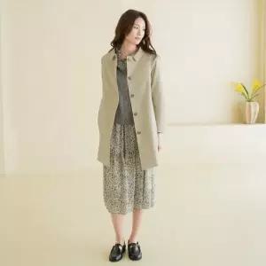 엄마옷 마담4060 [내추럴포엠]버튼하프트렌치코트 -QCO2603004-