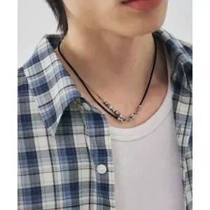 매장정품 [브랜드명] DRAW FIT 슬림 레더 체인 레이어드 네클리스 [SILVER] DFAC5202SV 117285