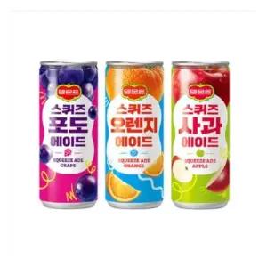[셀러허브]델몬트 스퀴즈 오렌지 사과 포도 240ml 20개씩 60캔 /s (S42542242)