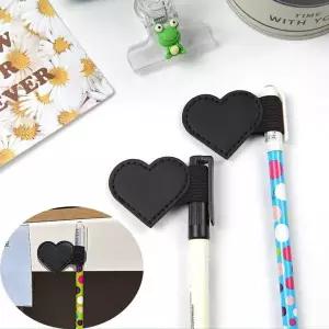 [셀러에이드]부착 검정1P 노트 홀더 다이어리 펜 하트 꽂이 책