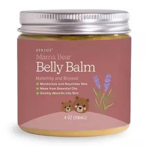 스프리그스 벨리 밤 4온스 임신 및 산후용 천연 보습 크림 건조한 피부를 위한 영양 바디 버터 기름지지
