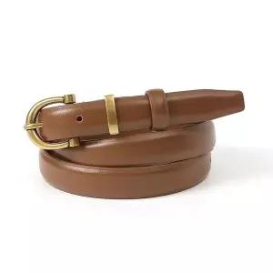 [알티피아]TBZ 브라운 소가죽 여성 포인트 벨트 S-1 정장룩벨트