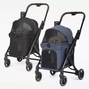 베베로드 강아지 고양이 가벼운 펫 접이식 폴딩 반려견 유모차 개모차 분리형, X1