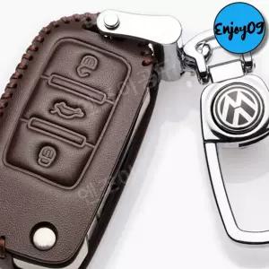 폭스바겐 키케이스 투란 차키 폭스바겐로고 가죽 자동차