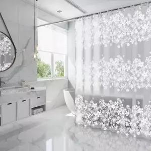 욕실 꽃무늬 커튼 샤워용 180x200cm