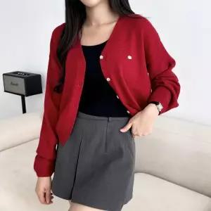 브이넥 베이직 가디건 티레이 데일리 SD-1004524