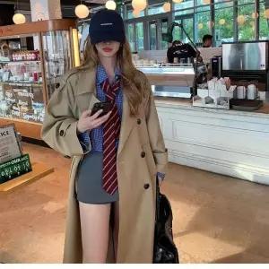 간절기 루즈핏 더블 가을 롱자켓 트렌치코트 클래식 아우터