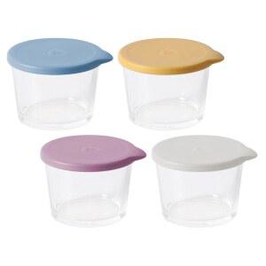 콜배스 밀폐 유리 식품 보관 용기 260ml 너트 및 버터 보존 용기 냉장고 과일 신선 보관 상자 주방 정리용 뚜껑 포함