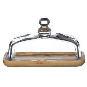 유리 커버가 있는 트레이, 다용도 빵 접시, 버터 접시 케이크 용기, 과일 치즈 디저트 애피타이저 채소,