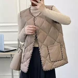 퀼팅 4color 포인트라인 베스트 단추조끼 루즈핏