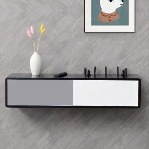 와이파이 수납 보관함 블랙그레이좁은 34x24 케이블 공유기정리함 셋탑박스 15cm 선반