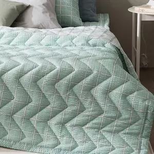민트 보드 여름 퀼팅포인트 리플 이불 아사면 퀸