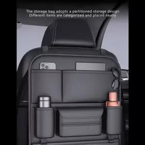 호환  6 포켓 카시트 백 보관 가방 내마모성 자동차 뒷좌석 주최자 티슈컵 홀더 방수 안티 킥 패드