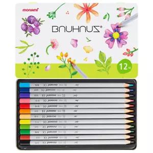 모나미 바우하우스 색연필 12색 유성 오일 틴케이스