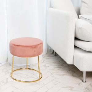 [가구느낌] 앨리골드스툴 화장대 보조 벨벳 원형