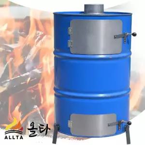 드럼통 소각난로 일자연통 1개 +T자연통 1개 연통포함