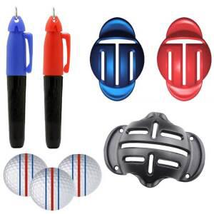 T자3줄 골프 볼라이너 마킹펜2개 포함 / 공 마킹 마커 라인 삼선줄긋기 퍼팅 잘하는 용품