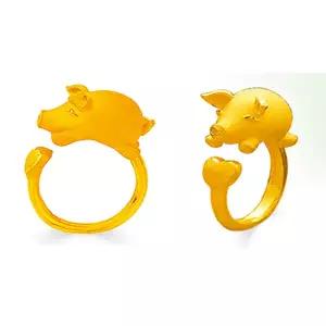 순금 하트꿀꿀 돌반지 1.875g 24k 99.9 아기 돌 백일반지