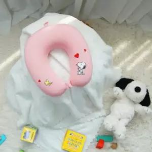 하라홈 스누피 러블리 자수 메모리폼 목쿠션