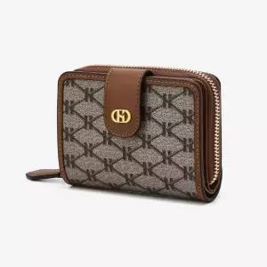 [헤지스](대구신세계)HAZZYS ACC 브라운 로고장식 가죽 반지갑 HIWA4E835W1