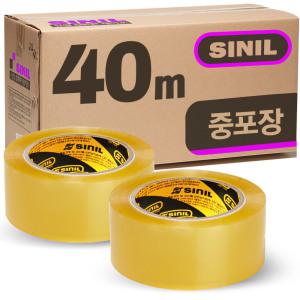 신일 박스테이프 중포장 투명 황색 80M 포장용 OPP 1BOX 칼라테이프