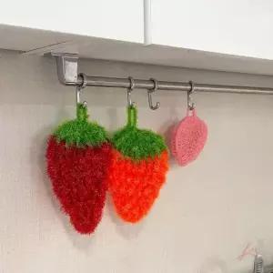 아트박스 와인앤쿡 딸기모양 아크릴수세미 1개 색상랜덤)