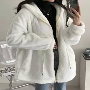 허리 스트링 롱 후드 집업 여성 허리끈 플리스 자켓 데일리 짚업