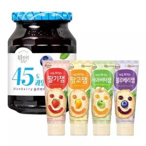 복음자리 45도 블루베리잼 +짜먹는 잼 4종 (총 5개)