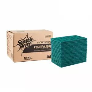 3M 스카치 브라이트 다용도 청 수세미 20개 대용량 설겆이 청소 주방 화장실 연마