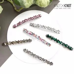 [KNOTXKNOT] 체코큐빅으로 만든 지그재그 크리스탈 일자 자동핀