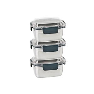 글라스락 클린 스텐 밀폐용기 직사각 700ml 3개 세트, 1개