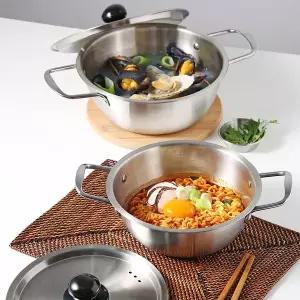 쿡코 IH 스텐 양수 라면냄비 2size / 인덕션, 양은냄비감성