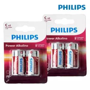 필립스 파워 알카라인 건전지 C형 2개입 2개
