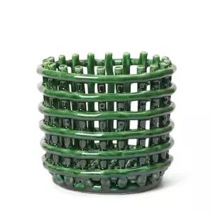 [엑스투](대구신세계)펌리빙 Ferm Living  Ceramic Basket Small emerald green 세라믹 바스켓