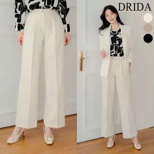 [하프클럽/] 여자 봄 와이드 빅사이즈 밴딩 통바지 정장 슬랙스 팬츠 하체비