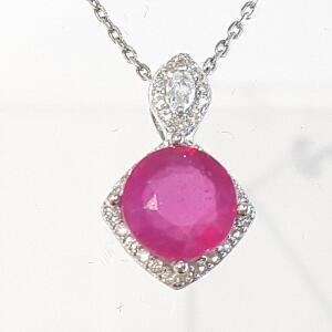 [블루케이] AA급 핑크루비 원석목걸이250104-11탄생석