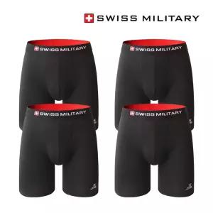 스위스밀리터리 남자팬티 롱 드로즈 속옷/ 블랙 [4개]