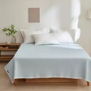 [나이스필]코코_블루 워싱면100 목화솜 줄누비이불Q