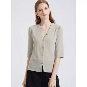 [하프클럽/베스띠벨리]글리터 5부 가디건 라이트베이지 BGCCE2968